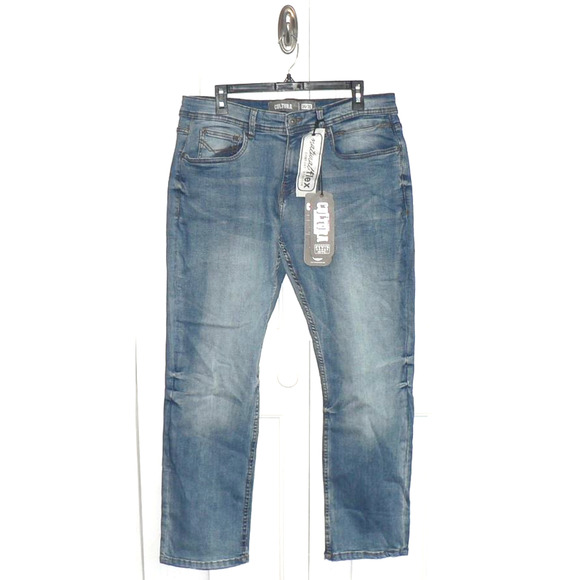 Cultura Men's Slim Fit Comfort Stretch Washed Denim Blue Jeans 34WX30L MSRP $68 - Picture 2 of 5